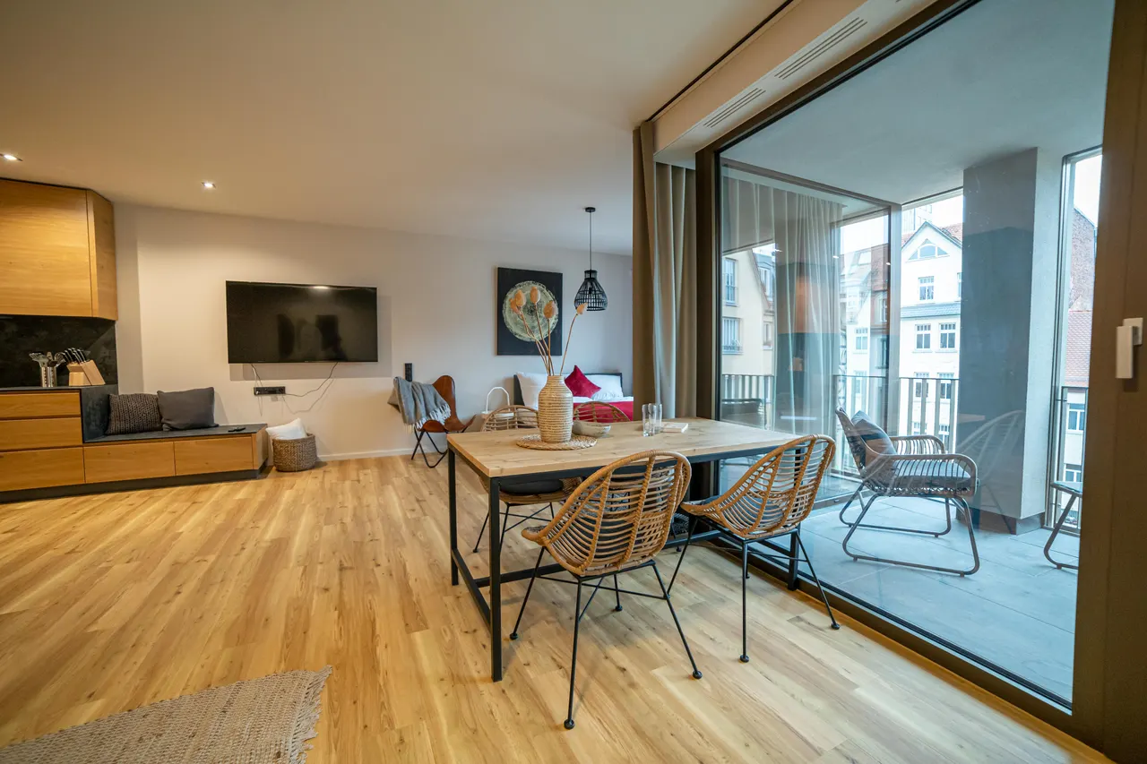 Dining table in apartment A