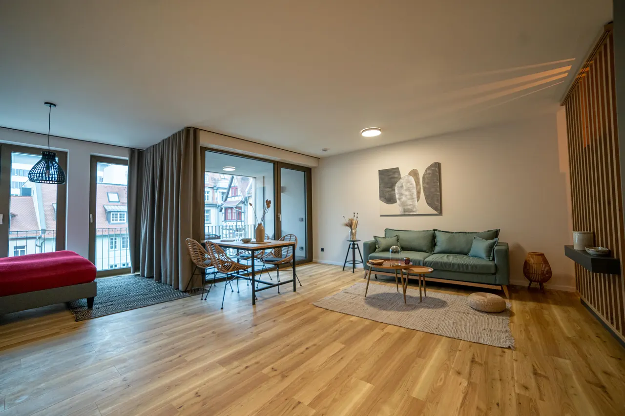 View through the apartment in apartment A